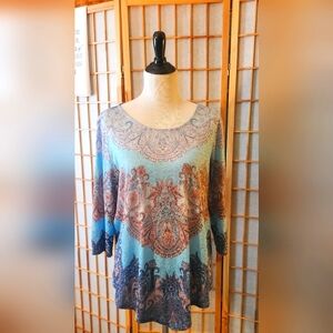 RUBY RD PAISLEY SPARKLE TOP